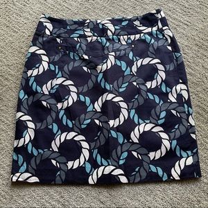 Anthro x Leifsdottir Blue Nautical Rope Print Pencil Skirt Size: 12